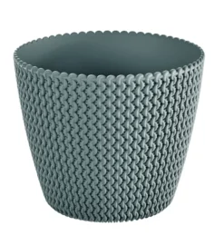 Blumentopf in Strickoptik, ca. 11,5 Liter - Steingrau