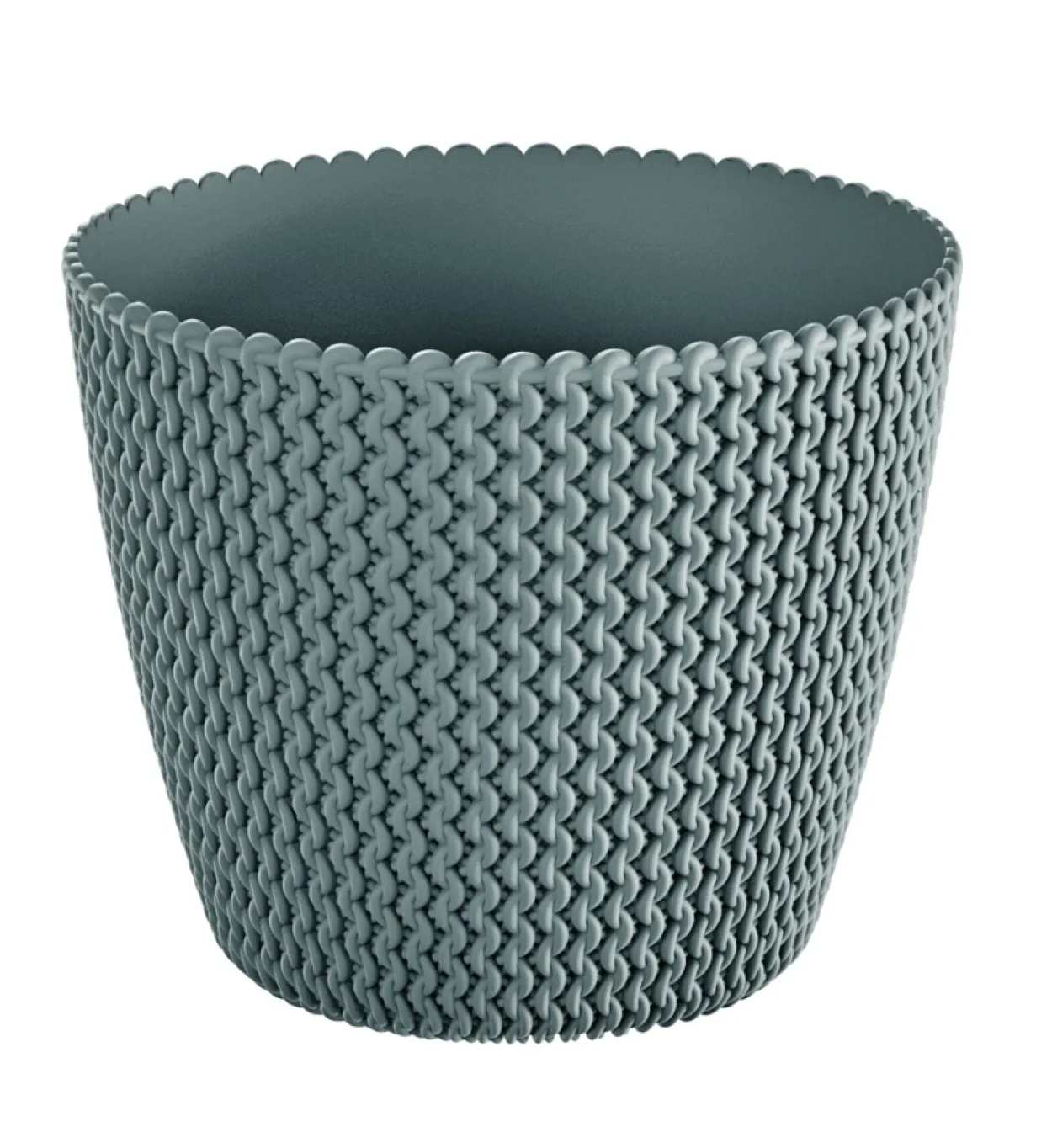 Blumentopf in Strickoptik, ca. 11,5 Liter - Steingrau