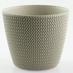Blumentopf in Strickoptik, ca. 11,5 Liter - Taupe