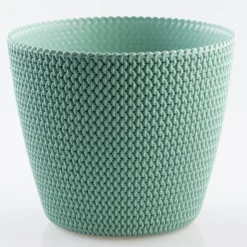 Blumentopf in Strickoptik, ca. 11,5 Liter - Grün