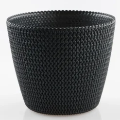 Blumentopf in Strickoptik, ca. 5 Liter - Anthrazit