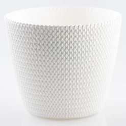 Blumentopf in Strickoptik, ca. 11,5 Liter - Weiß