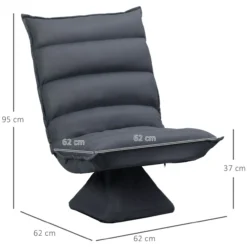 Bodensofa Bodenstuhl mit Sockel Relaxsessel Meditationsstuhl Dunkelgrau
