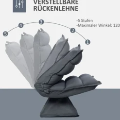 Bodensofa Bodenstuhl mit Sockel Relaxsessel Meditationsstuhl Dunkelgrau