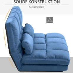 Bodenstuhl 2-in-1 Bodensessel Bett mit Rückenlehne Verstellbar Blau
