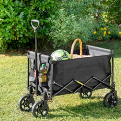 Bollerwagen, ca. 90 x 50 x 61/96 cm - Schwarz