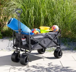 Bollerwagen, ca. 88,5 x 57,5 x 95 cm - Schwarz