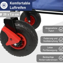 Bollerwagen faltbar mit Dach, blau