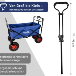 Bollerwagen faltbar mit Dach, blau