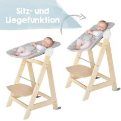 Born Up Treppenhochstuhl, Set 2in1, 'roba Style grau', ab Geburt