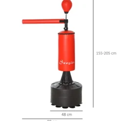Boxsack Stehend 205cm Boxstand Standbox-Trainer Boxhandschuhe Rot