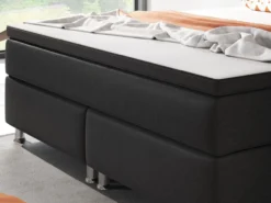 Boxspringbett Berlin 180x200 cm Webstoff Schwarz