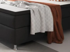 Boxspringbett Berlin 180x200 cm Webstoff Schwarz