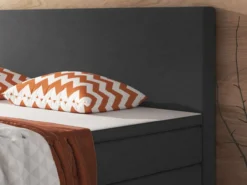 Boxspringbett Berlin 180x200 cm Webstoff Anthrazit