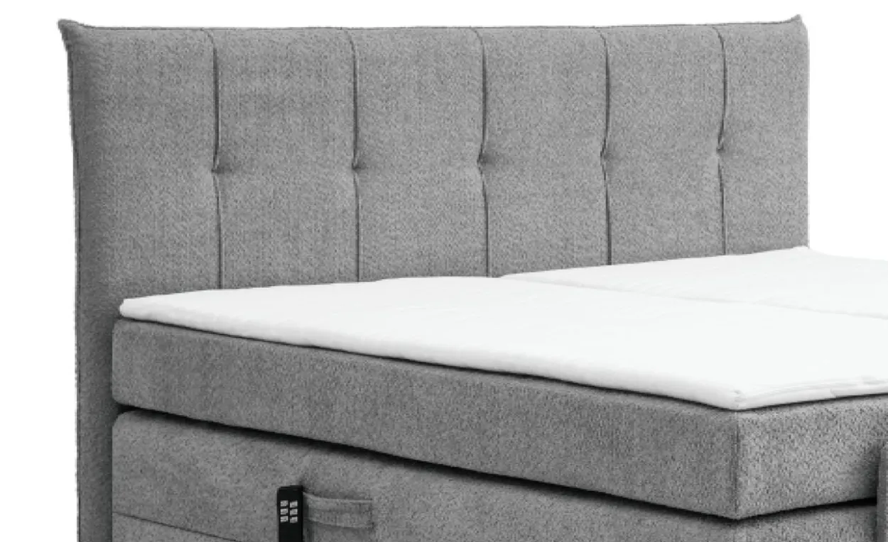 Boxspringbett BERN 200x200 cm mit Motor grau Coral 75