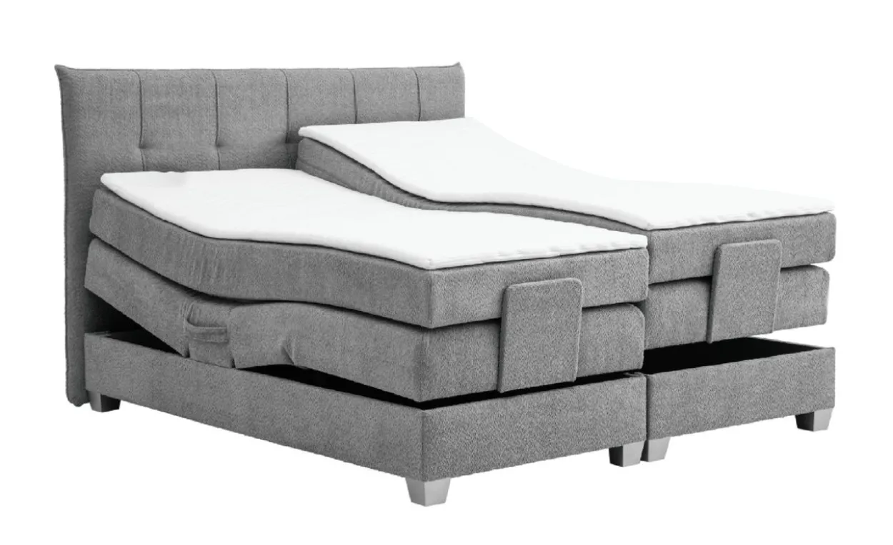 Boxspringbett BERN 200x200 cm mit Motor grau Coral 75