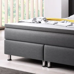 Boxspringbett Dallas 180x200 Webstoff Anthrazit