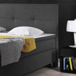 Boxspringbett Dallas 180x200 Webstoff Anthrazit
