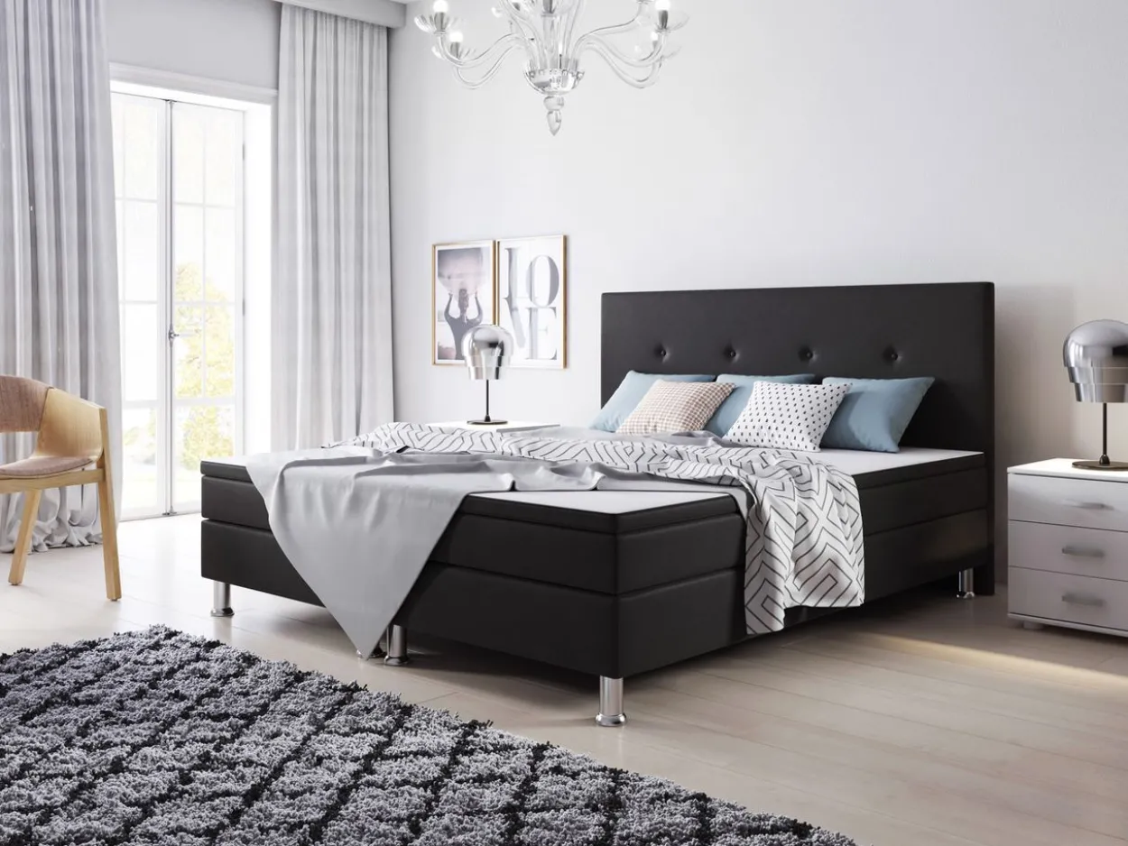 Boxspringbett Jump 180x200 Webstoff Schwarz Typ 2