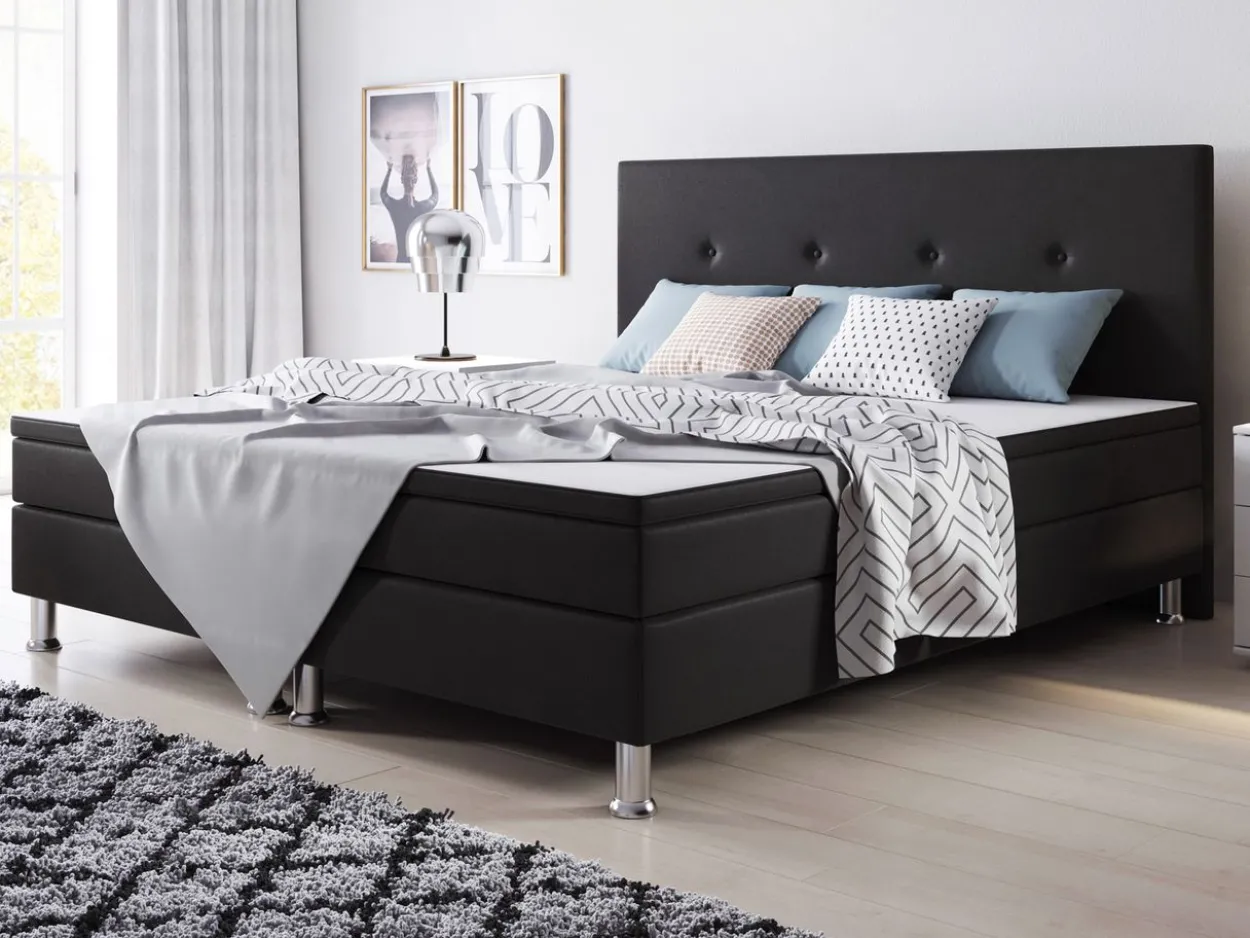 Boxspringbett Jump 180x200 Webstoff Schwarz Typ 2