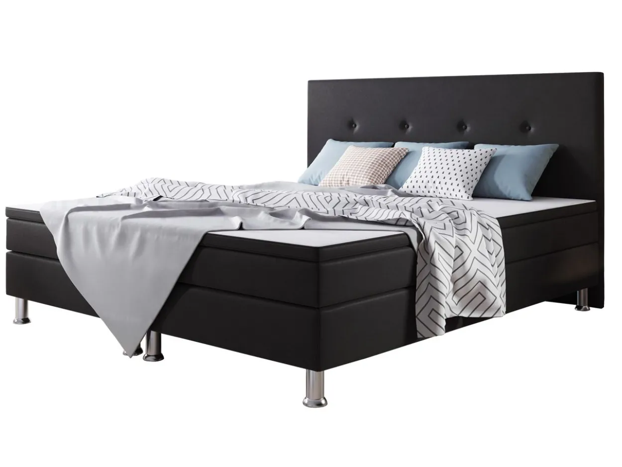 Boxspringbett Jump 180x200 Webstoff Schwarz Typ 2