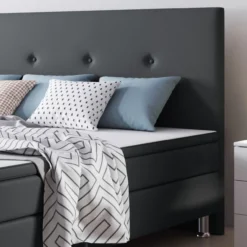 Boxspringbett Jump 180x200 Webstoff Anthrazit Typ 2