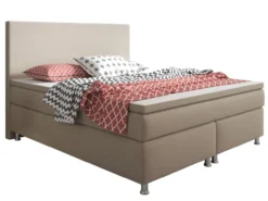 Boxspringbett King Size 180x200 cm Webstoff Muddy
