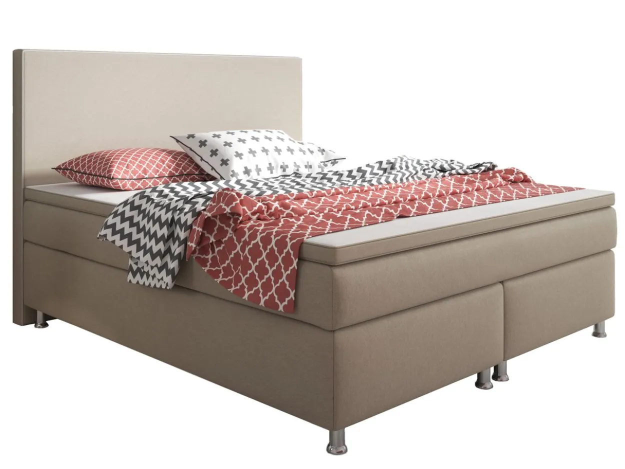 Boxspringbett King Size 180x200 cm Webstoff Muddy