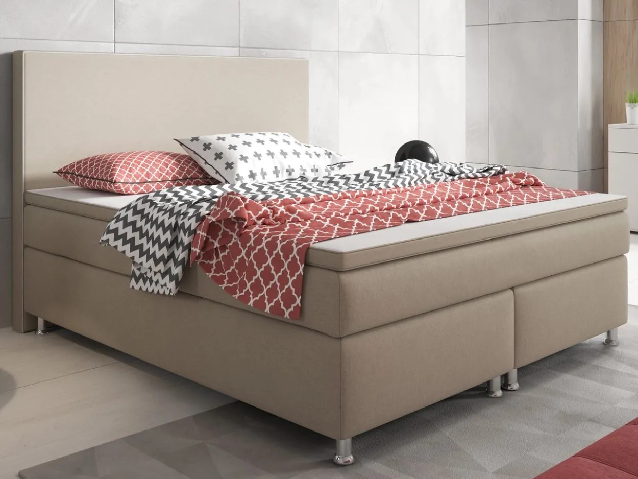 Boxspringbett King Size 180x200 cm Webstoff Muddy