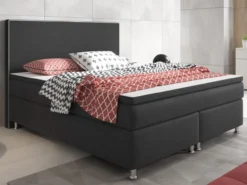 Boxspringbett King Size 180x200 cm Webstoff Anthrazit