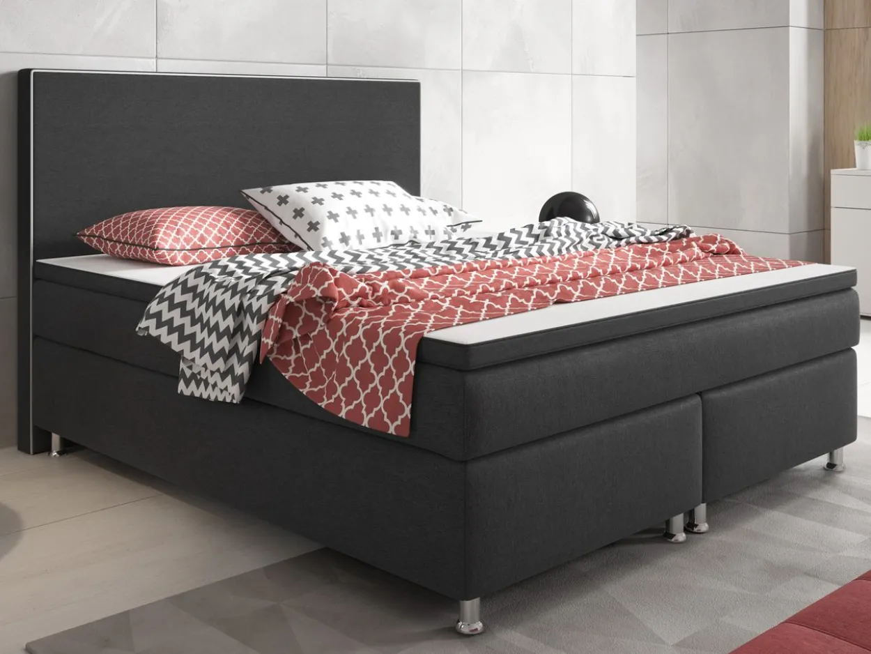 Boxspringbett King Size 180x200 cm Webstoff Anthrazit