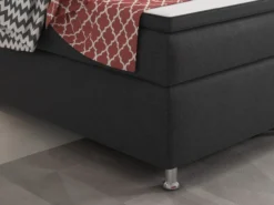 Boxspringbett King Size 180x200 cm Webstoff Anthrazit