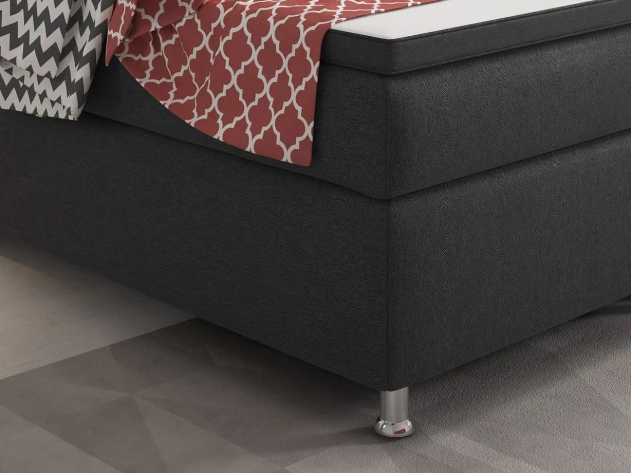 Boxspringbett King Size 180x200 cm Webstoff Anthrazit