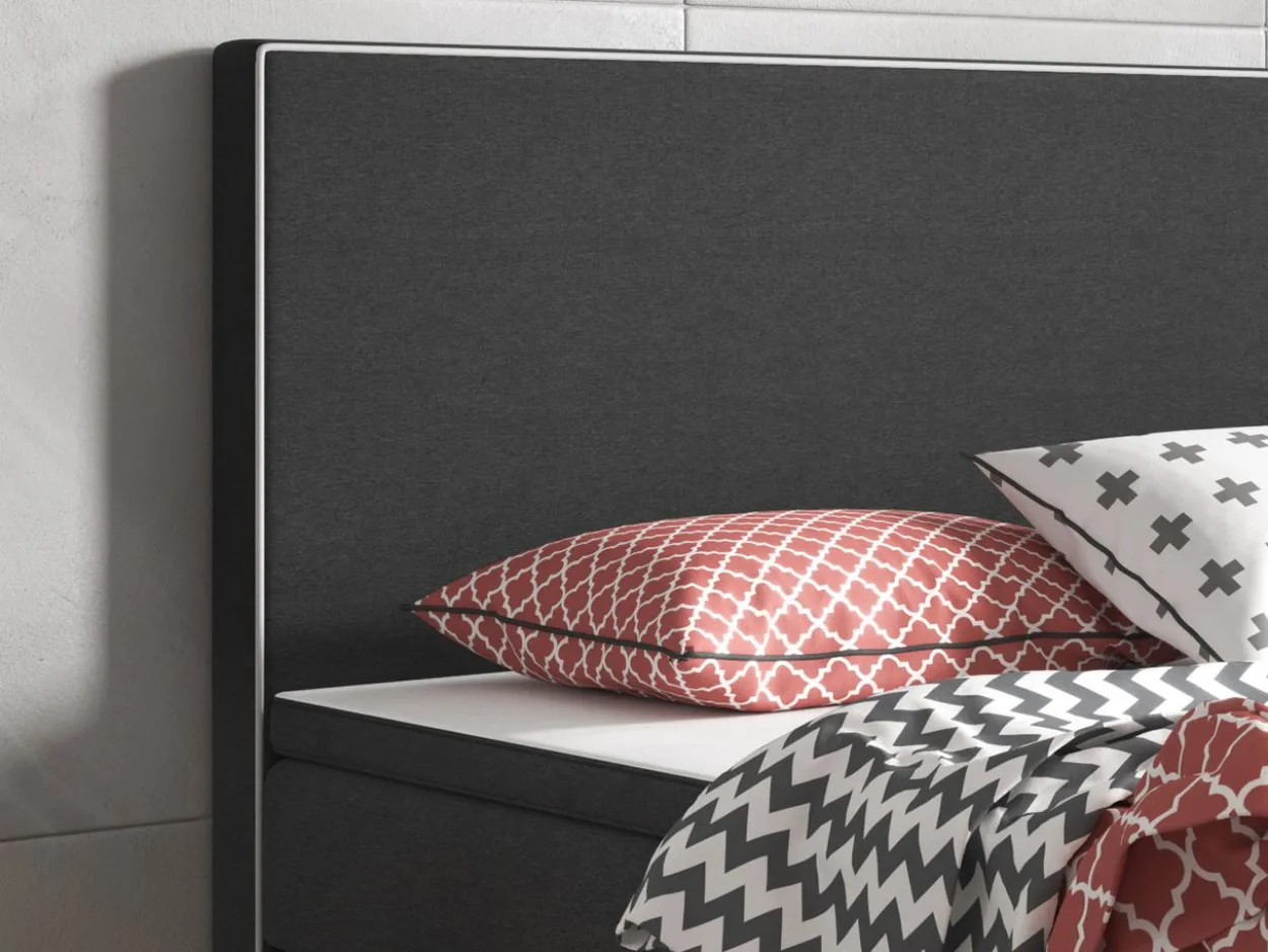 Boxspringbett King Size 180x200 cm Webstoff Anthrazit