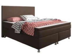 Boxspringbett King Size 180x200 cm Webstoff Braun