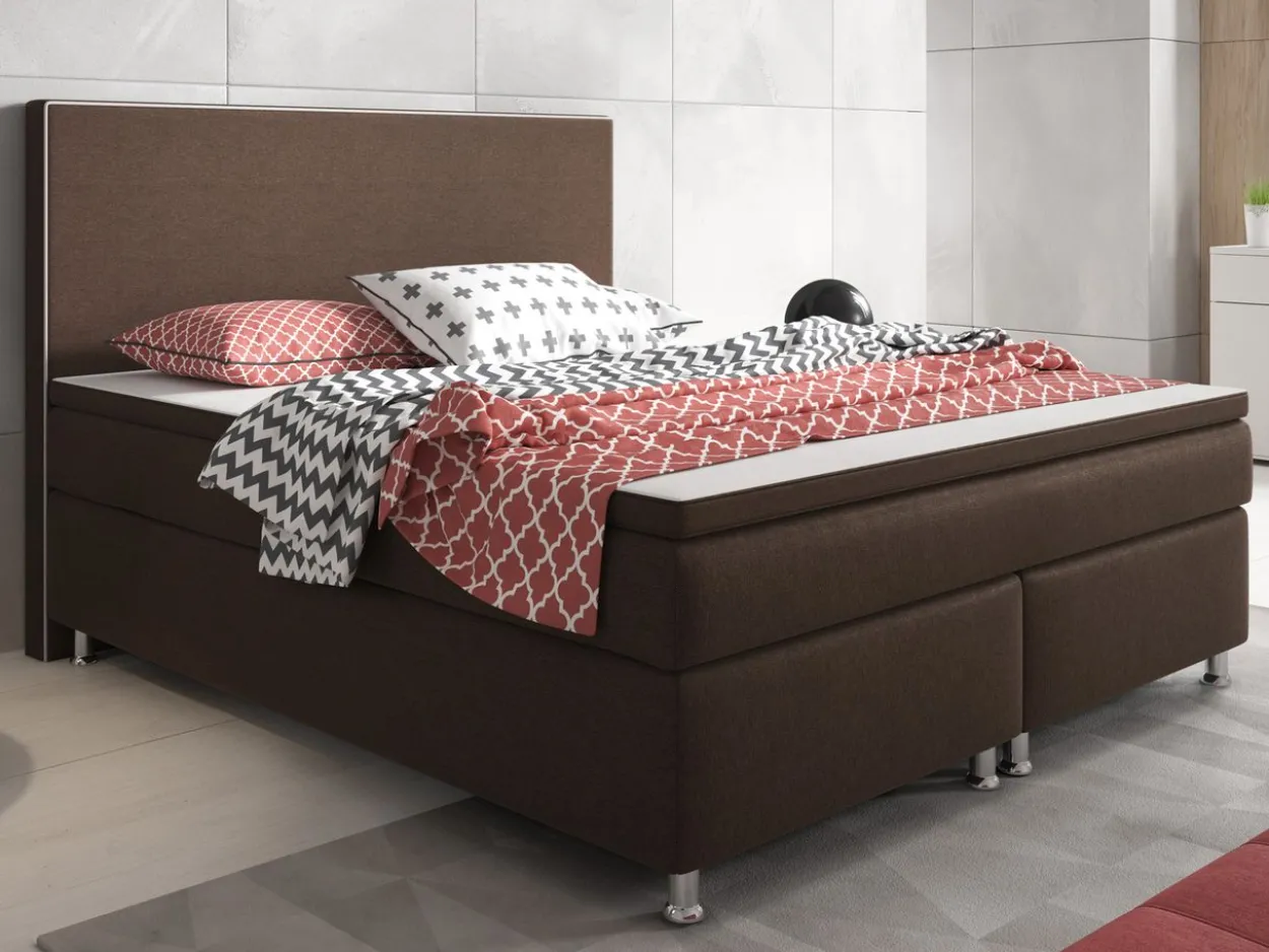 Boxspringbett King Size 180x200 cm Webstoff Braun