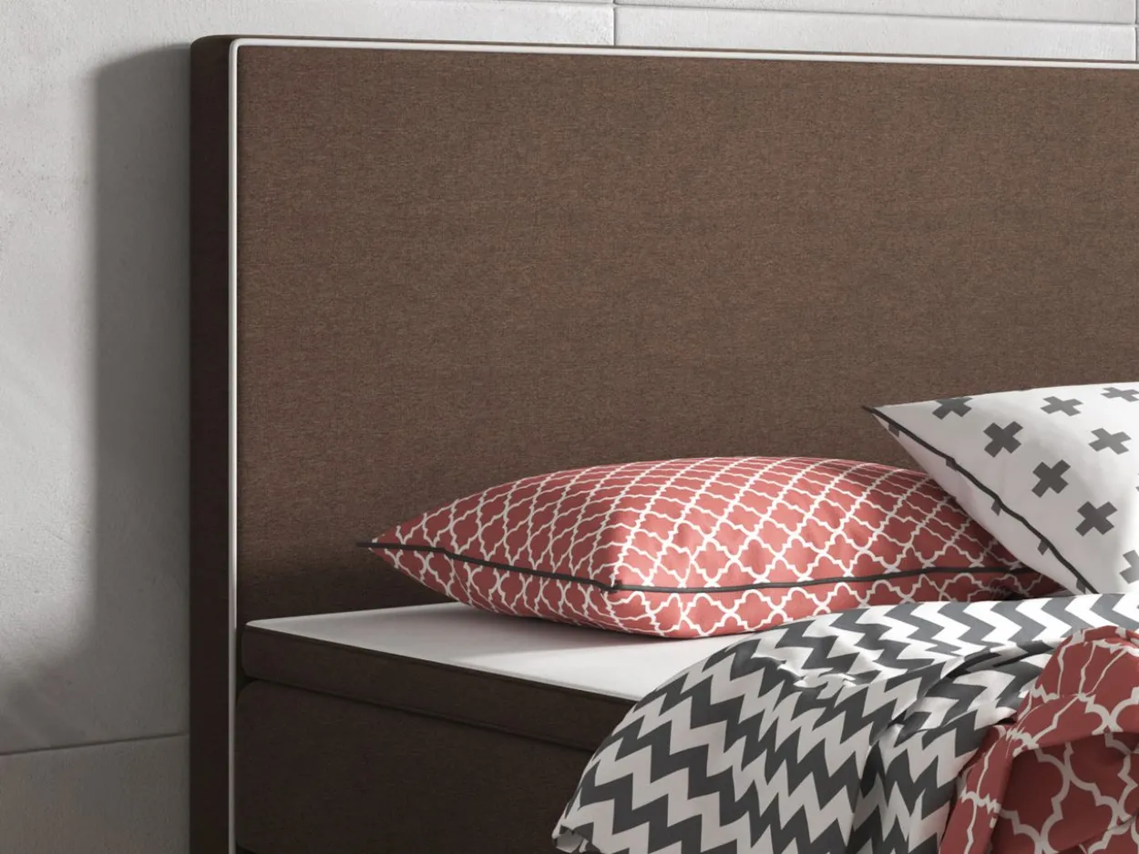 Boxspringbett King Size 180x200 cm Webstoff Braun