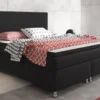 Boxspringbett King Size 180x200 cm Webstoff Schwarz
