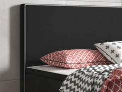 Boxspringbett King Size 180x200 cm Webstoff Schwarz