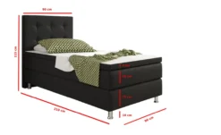 Boxspringbett Köln 90x200 Webstoff Schwarz