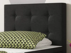Boxspringbett Köln 90x200 Webstoff Schwarz