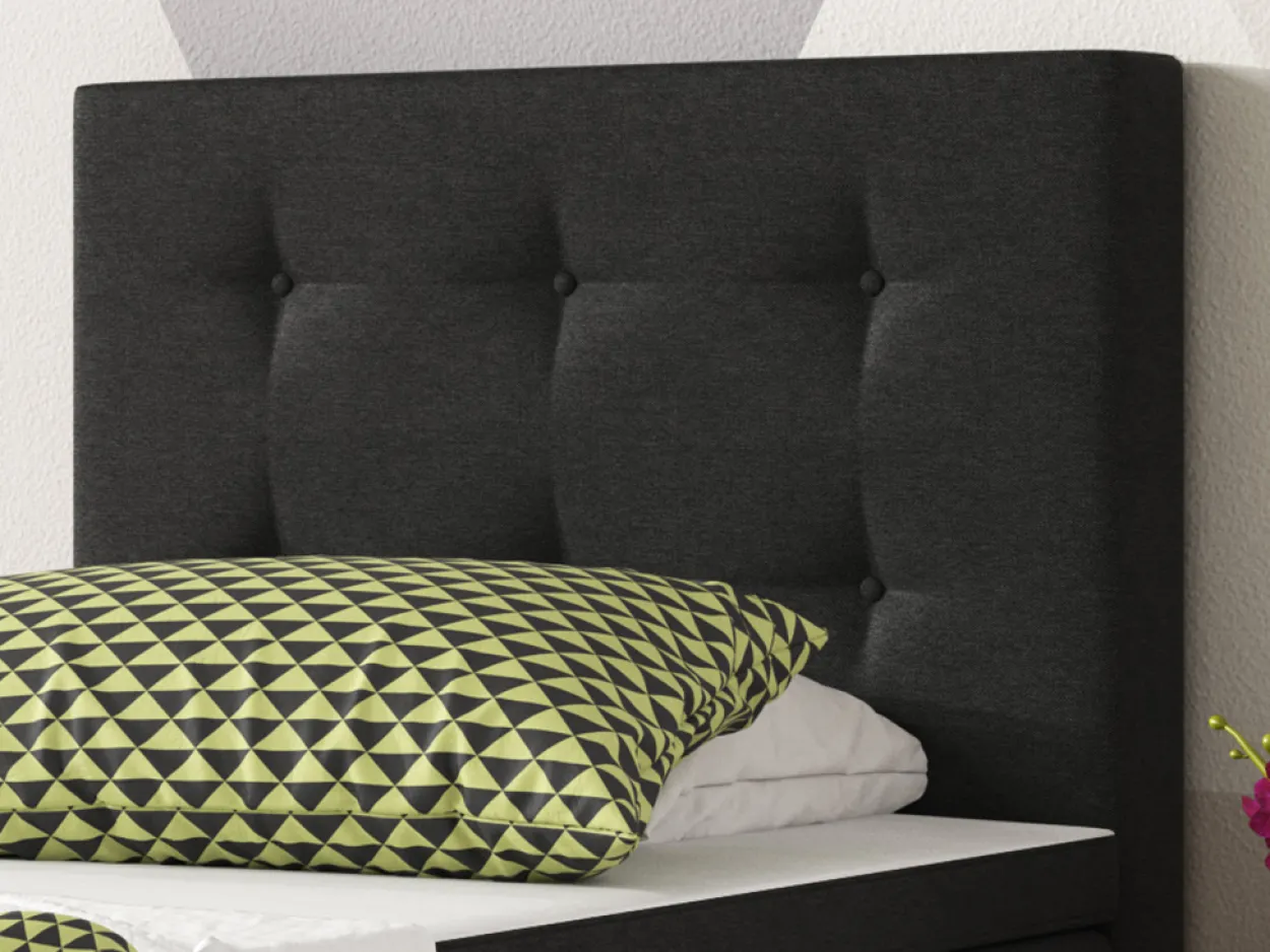 Boxspringbett Köln 90x200 Webstoff Schwarz