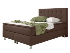 Boxspringbett Köln 140x200 Webstoff Braun