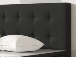 Boxspringbett Köln 140x200 Webstoff Schwarz
