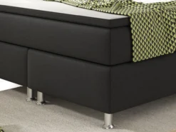 Boxspringbett Köln 140x200 Webstoff Schwarz