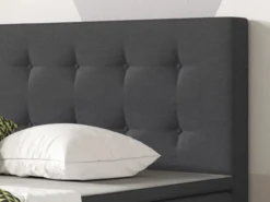 Boxspringbett Köln 140x200 Webstoff Anthrazit