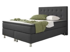 Boxspringbett Köln 140x200 Webstoff Anthrazit