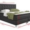 Boxspringbett Köln 180x200 Webstoff Anthrazit