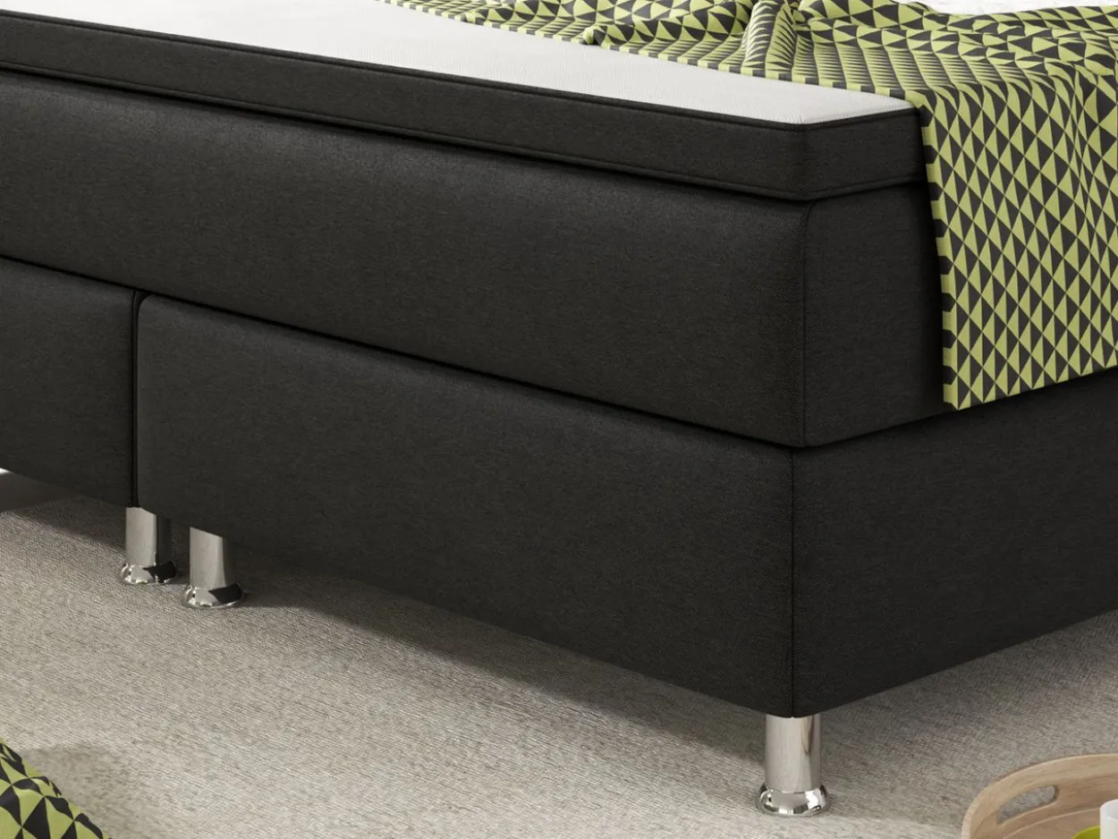 Boxspringbett Köln 180x200 Webstoff Schwarz