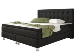 Boxspringbett Köln 180x200 Webstoff Schwarz